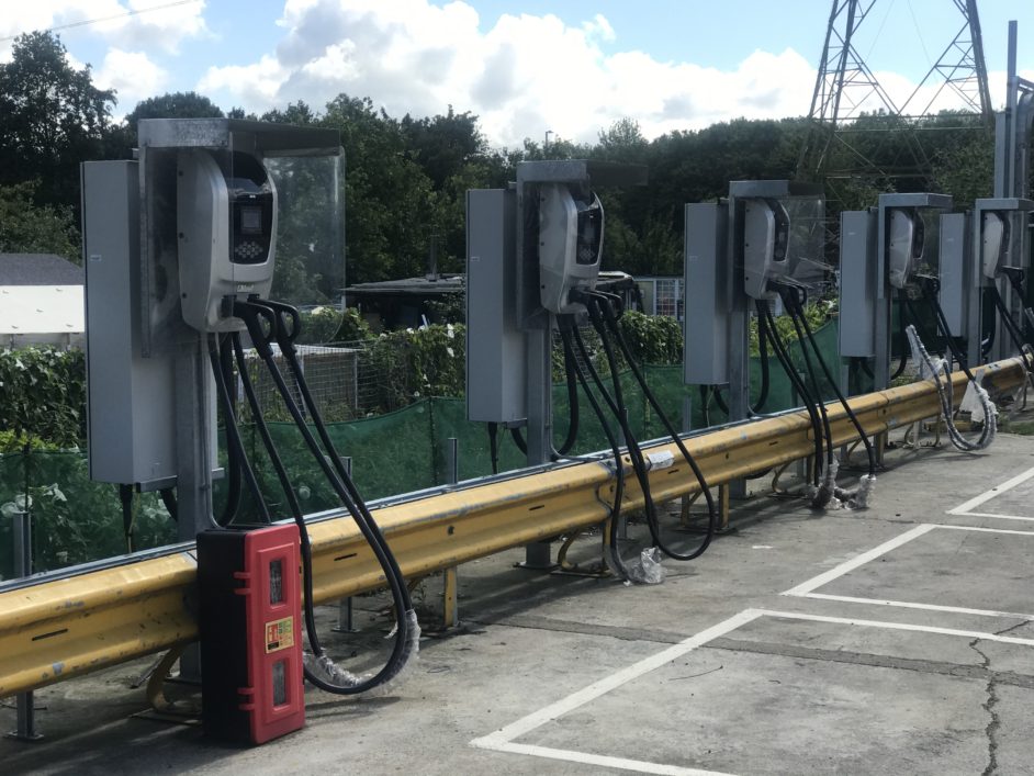 Charge points installed at Northumberland Park. Image: SSE Enterprises.